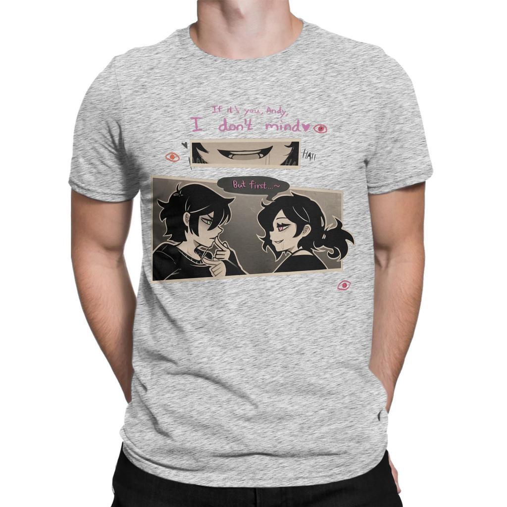 Anime Das Grab von Andy und Leyley Herren T-Shirt Großartiges T-Shirt Kurzarm Rundhals T-Shirts Baumwolle Originalkleidung