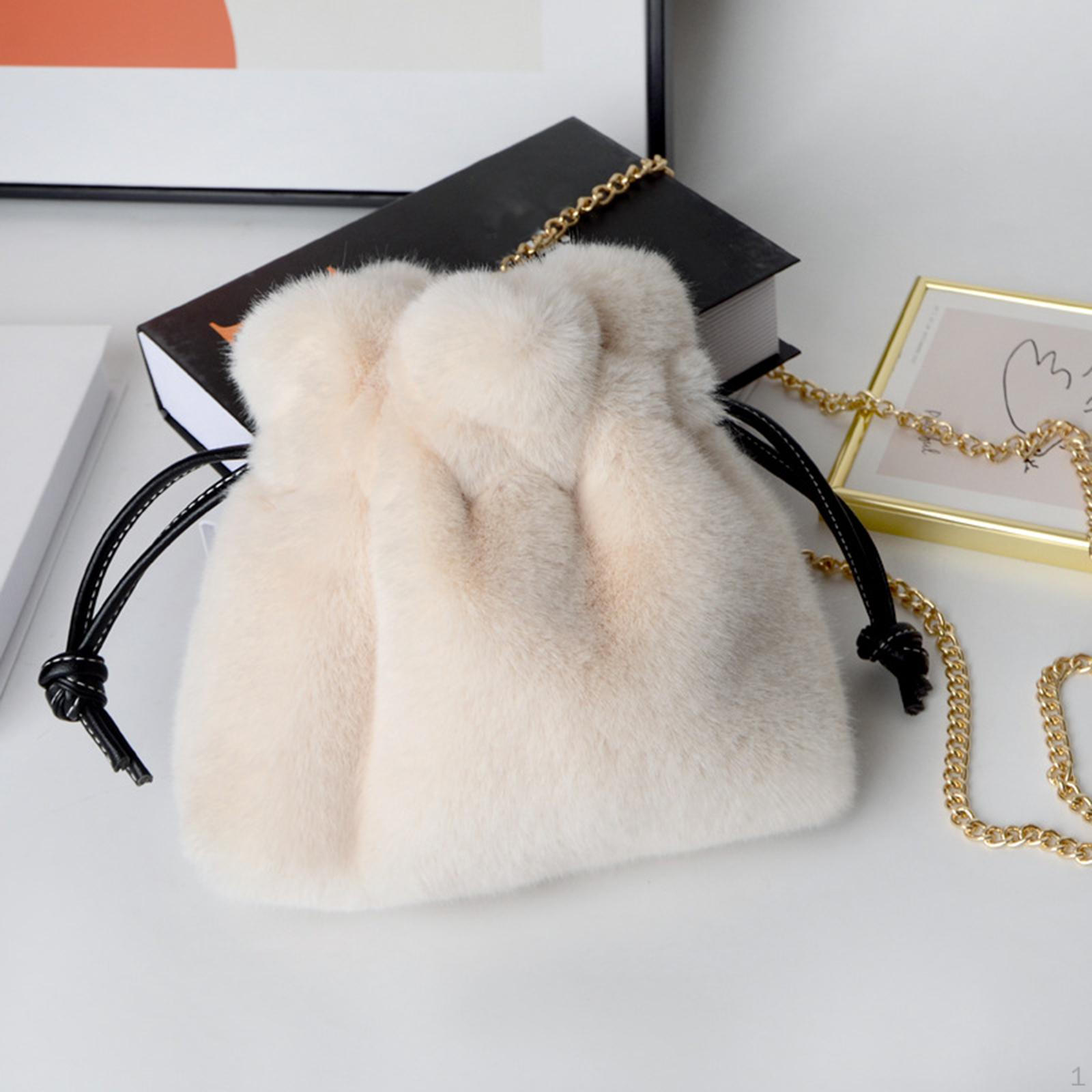 

Fashion Plush Shoulder Bag Handbag Purse Winter Autumn Evening Totes for Womens Girls Ladies білий