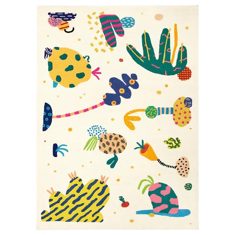 Cartoon Children's Bedroom Crawl Mat Soft Shaggy Carpet Area Rugs Large Drop-proof Cute Living Room Home Decoration Carpets