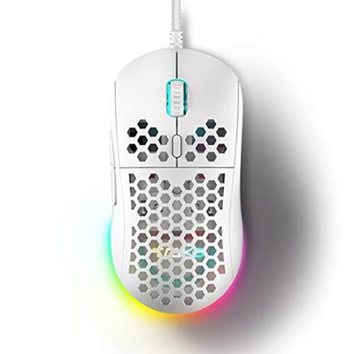 DIERYA M1SE Gaming Mouse Wired Quiet 75g Ultra Light RGB Backlight 16000 Degrees Adjustable DPI Programmable Ergonomic Design for Windows PC Gamers