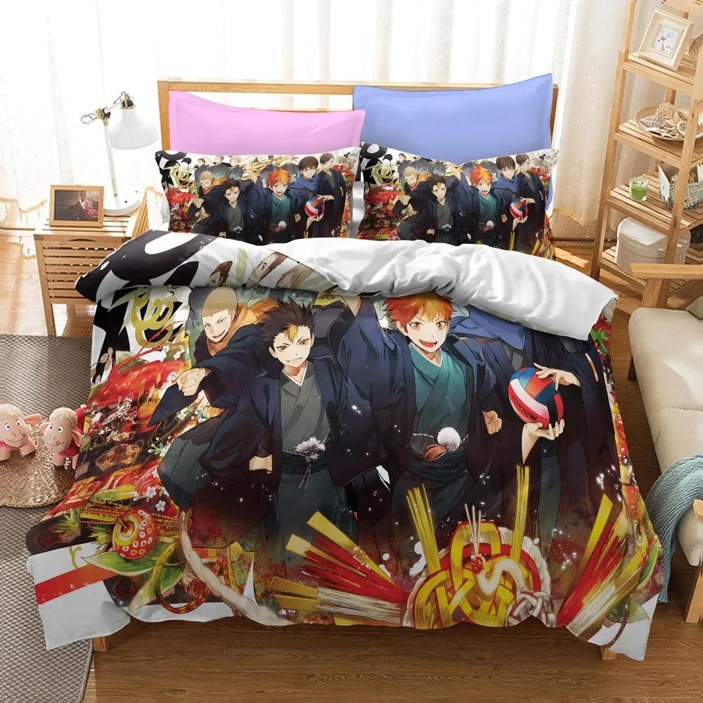3D Anime Haikyuu Bedding Set Volleybal Duvet Cover Bedroom Comforter Covers Single Twin King Size Quilt Cover Home