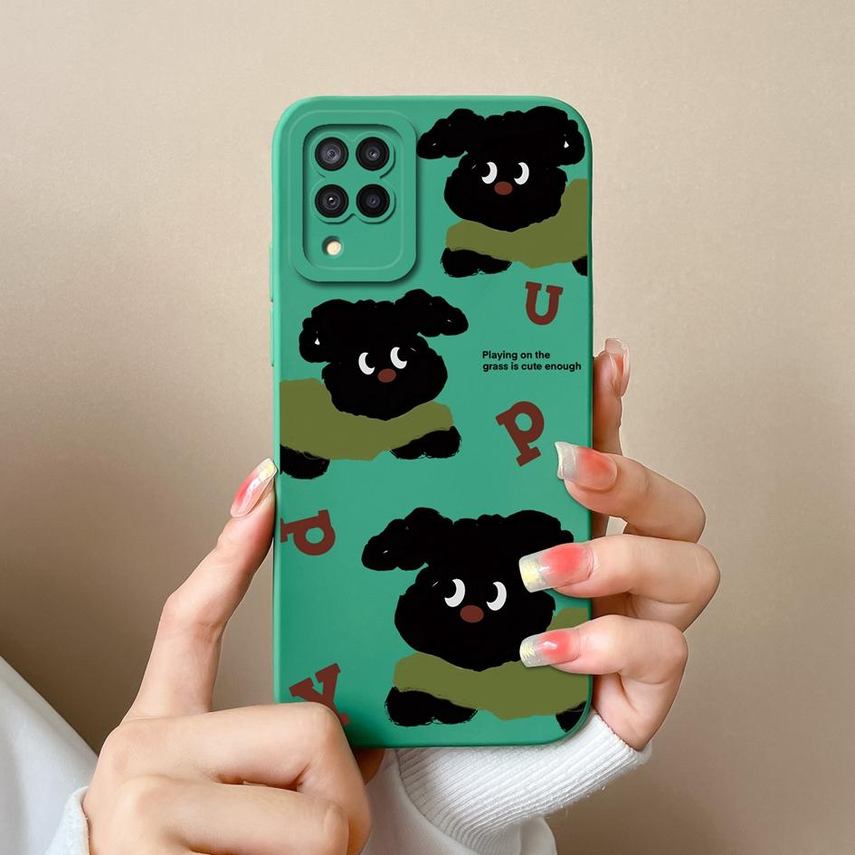 Telefonabdeckung Neu für Samsung M12 A02 A03 Core A04 A10 A13 A14 A20S Hülle Niedliches Kaninchen Matt Weiche Flüssigkeit Silikon Displayschutzhülle für Samsung Capas