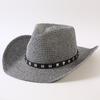Popular European and American Classic Straw Woven Western Cowboy Hat Men's and Women's Outdoor Fashion OL Wind Woven Top Hat