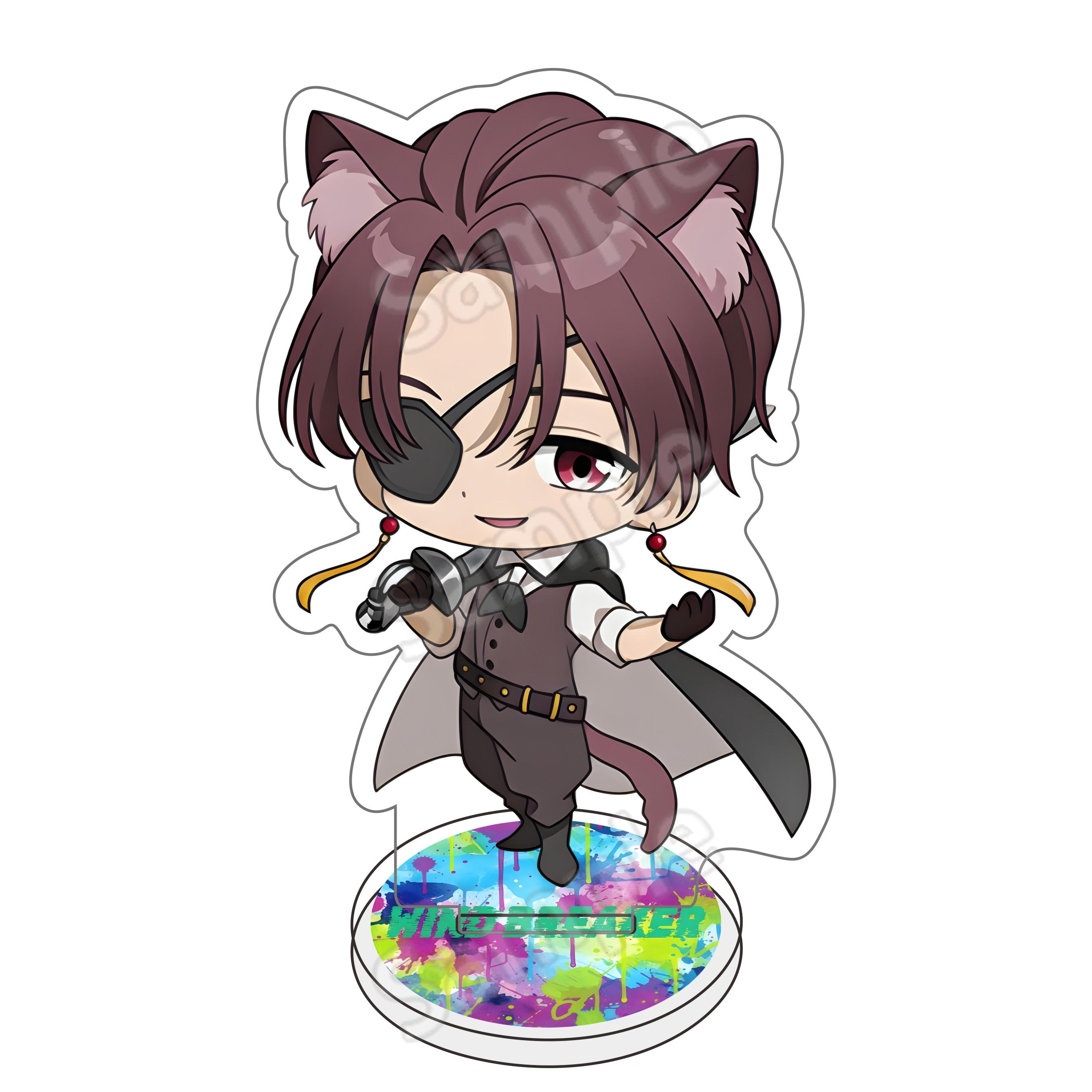 

10cm Anime Wind Breaker Character Cute Acrylic Stands - Sakura Haruka Suo Hayato Tomiyama Choji Figure Model, Fashion Decor Gift 10 cm