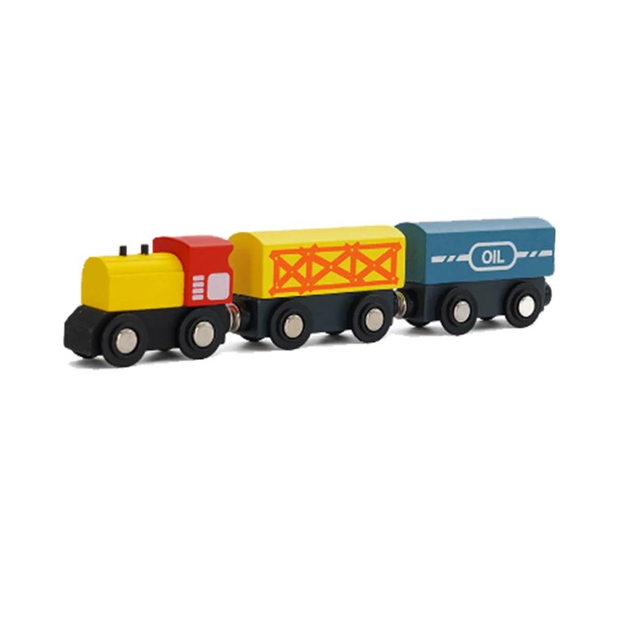 Non-Toxic Wooden Track Electric Locomotive Train Magnetic Car Toy For All Brand Wooden Train Track Railway Toys For Kids Educational Toys