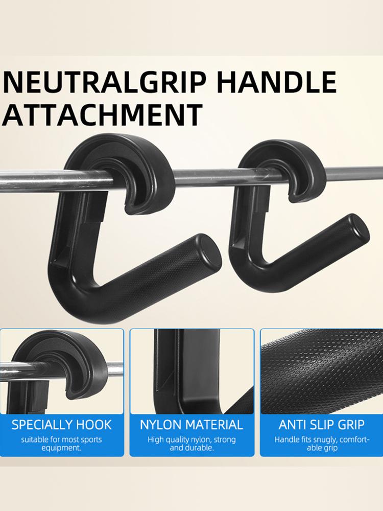 Neutral Grip Handle Hook Fitness Handle Non Slip Resistance Band Handle Ergonomic Exercises Band Handle for Barbell Pull-up Bars