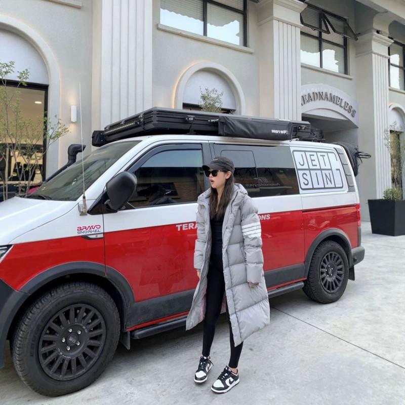 2026 TB Long Down Puffer Jacket Women 90% White Duck Thick Warm Casual Winter Coat