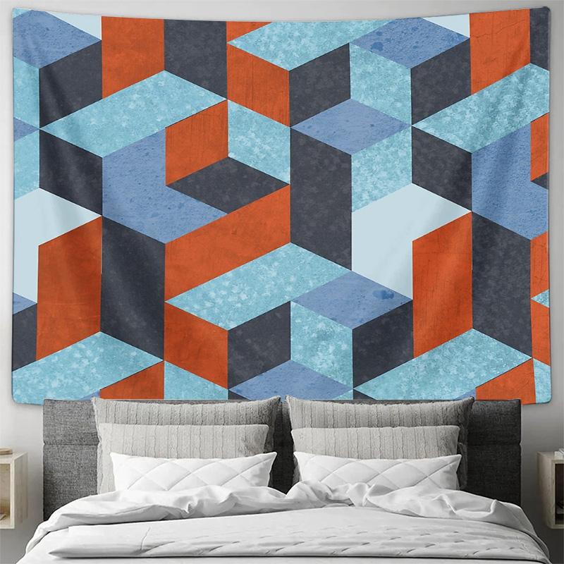 unframed Boho Wall Tapestry Aesthetic Room DecorGeometric Pattern BackdropTrippy Psychedelic Home TextileLarge Wall HangingFesti