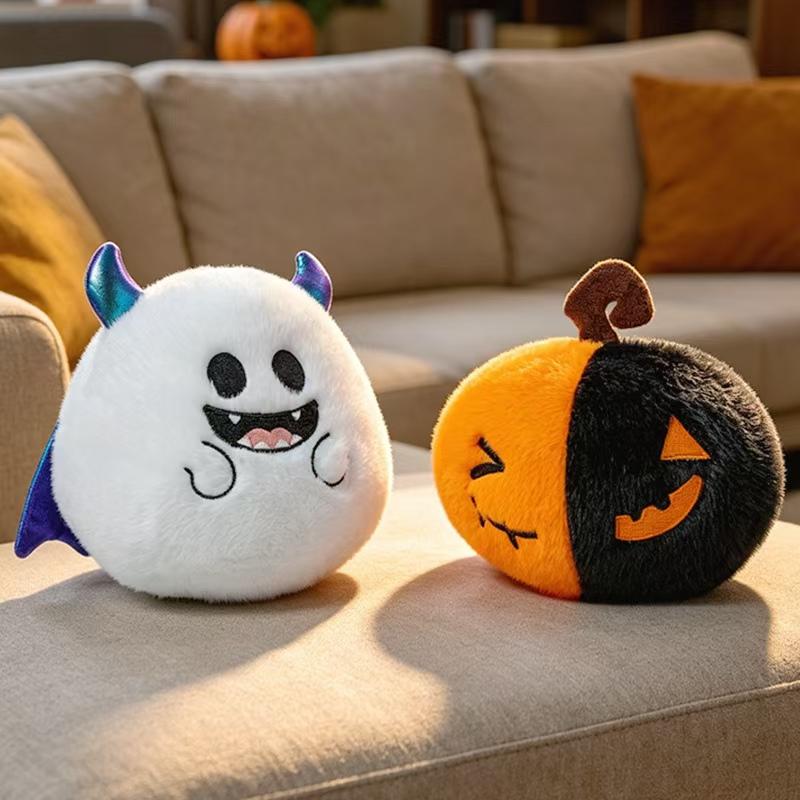 Cute Halloween Plush Doll Kawaii Ghost Spider Bat Pumpkin Stuffed Toy High-Aesthetic Cartoon Doll Festival Party Decoration Gift