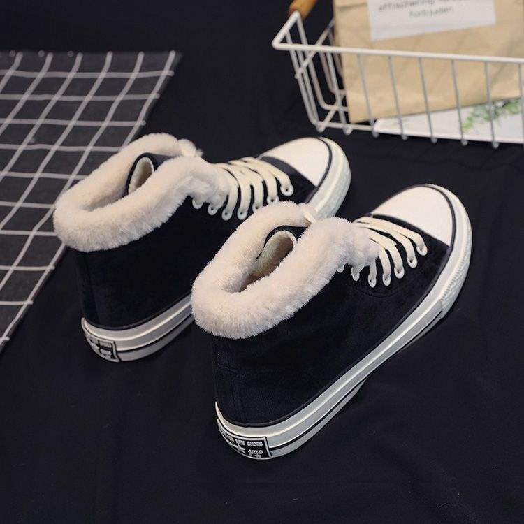 

Зимние бархатные кеды женские высокие хлопковые кеды ins супер огонь парусиновые кеды женские корейская версия пушистые хлопковые теплые женские кеды 41 чёрный