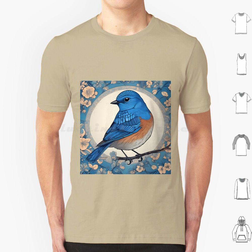 Bluebird Colour 03 T Shirt Big Size 100 Cotton Bluebird Bluebird Art Bluebird Watercolour Bluebird Design Bluebird Feathers