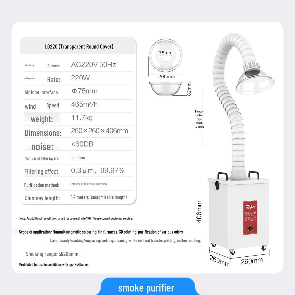 Laser Fume Purifier & Smoke Extractor for Soldering, 3D Printing, Engraving, and Cutting