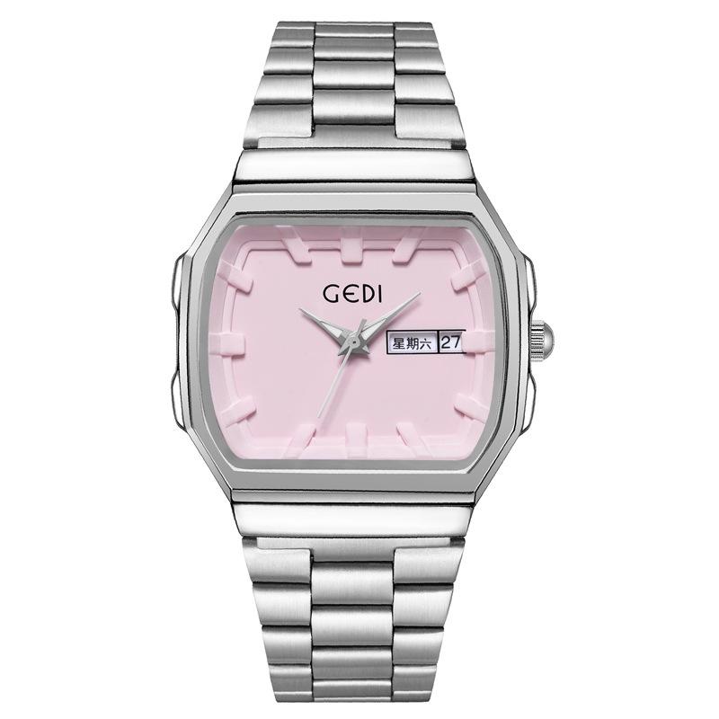 Calendar Steel Belt Women'S Watch Retro Wine Barrel High-End Watch Women'S Waterproof High-Value Quartz Watch