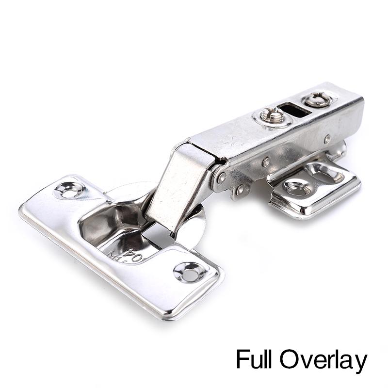 

KAK 4PCS Hinges Stainless Steel Hydraulic Cabinet Door Hinge Soft Closing Damper Buffer Kitchen Cabinet Hinge Door Hardware