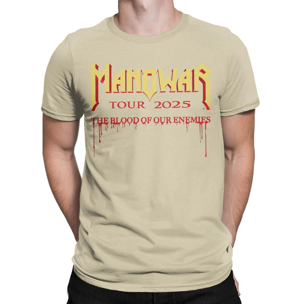 Krev našich nepřátel - turné Manowar 2025 Merch Unisex bavlněná trička Grafický potisk Tričko Oblečení
