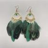 Feather Earrings Travel Vacation Accessories Retro Ethnic Style Fringed Long Earrings Women