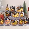 Mini Led Christmas Village Houses Building Xmas Winter Village Town Buildings Collection Home Indoor Room Decoration Xmas Gifts