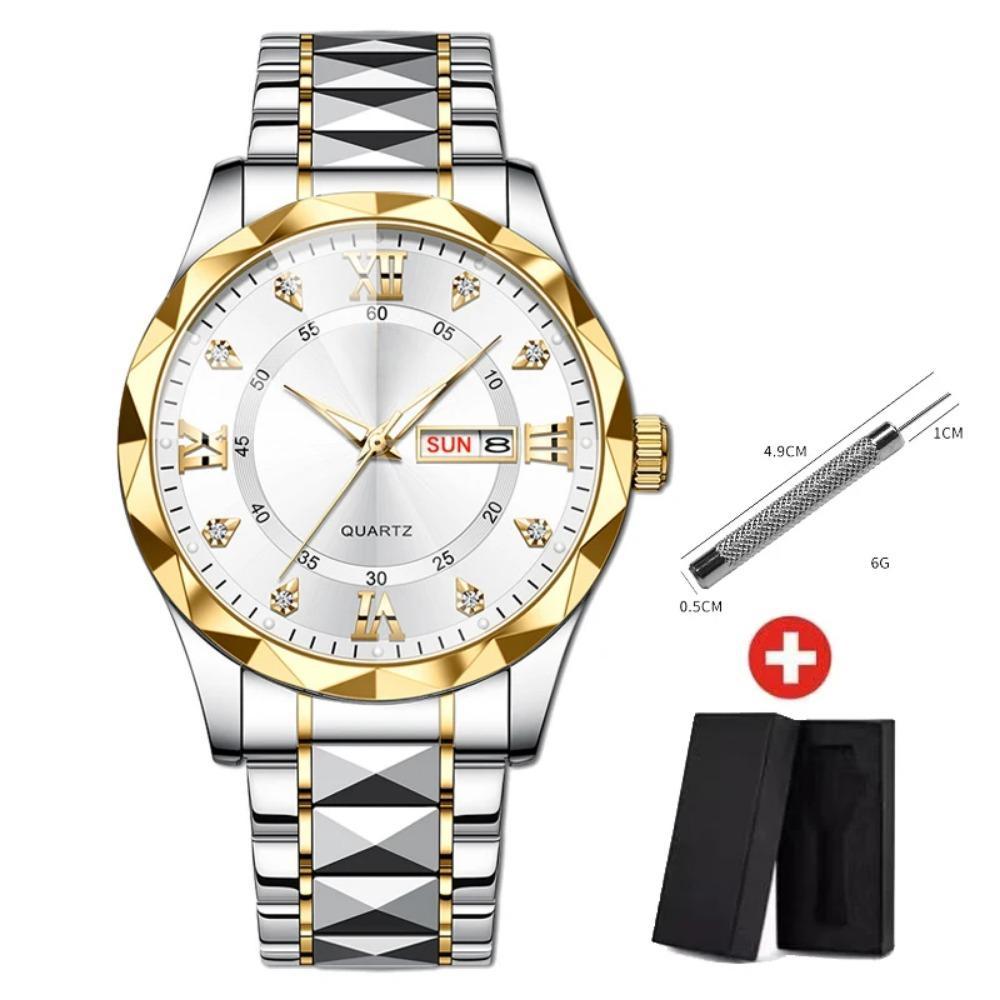 

Лучший бренд класса люкс модные кварцевые часы мужские водонепроницаемые еженедельные часы с датой из нержавеющей стали спортивные часы мужские кварцевые наручные часы