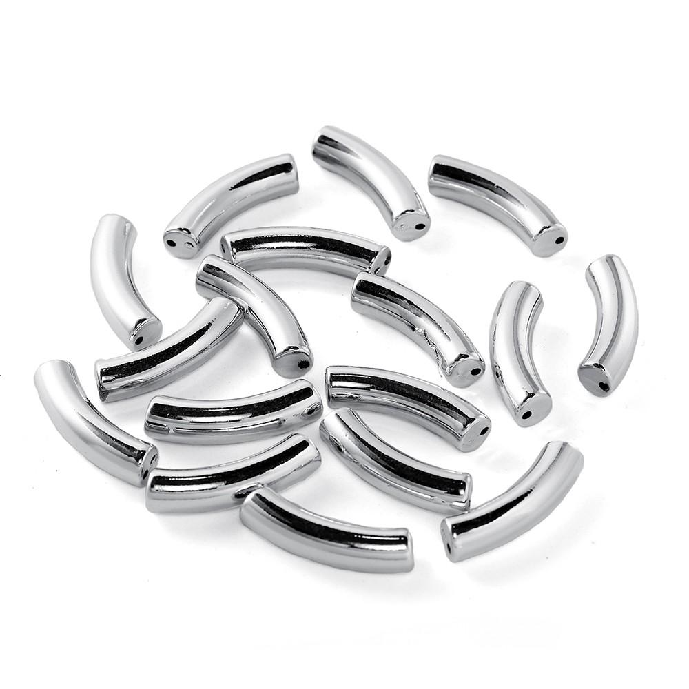 10 Stück/Los 10*33mm Gebogenes Rohrperlen Acryl Gebogene Röhrenperlen für DIY Armband Halskette Anhänger Schmuckherstellung Zubehör