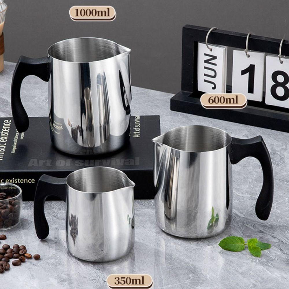 Anti-scalding Handle Milk Frother Jug Stainless Steel Candle Pouring Pot Latte Coffee Cup Home