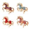 Wealth Horse Car Keyring Rhinestones-Encrusted 3D Zodiac Horse Design Key Chain Metal Charm Bags Keyring