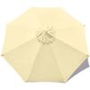 3m Beige 8 Rippen Terrassen Sonnenschirm Ersatzbespannung Wasserdicht UV-Schutz Stoff