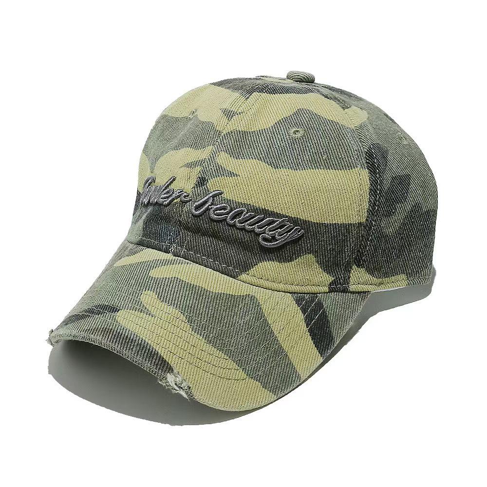 New Unisex Camouflage Letter Embroidered Duckbill Sun Hat