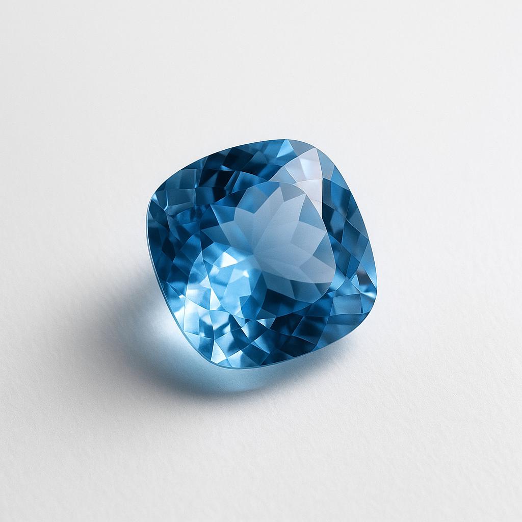 Natural Blue Aquamarine Loose Gemstone 10 ct Square Cushion Cut for Jewelry Making and Crafts