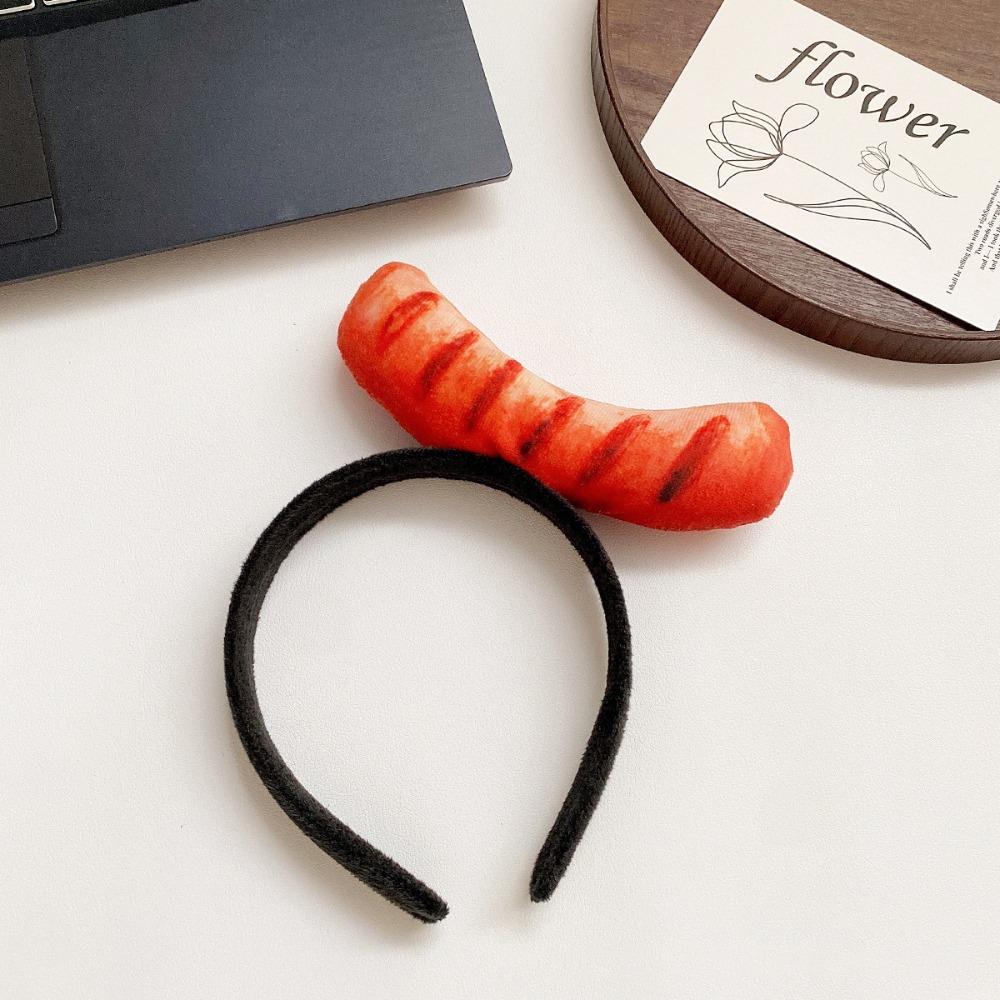 Creative Bone Simulated Food Headband Hotdog Fried Egg Hair Hoop Strawberry Imitation Vegetable Hairband Party Hair Accessories