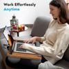 Portable Lap Laptop Desk Fits Up To 17 Inch Laptop With Anti-Slip Strip And Phone Holder Lightweight Lap Tray Table With Cushion