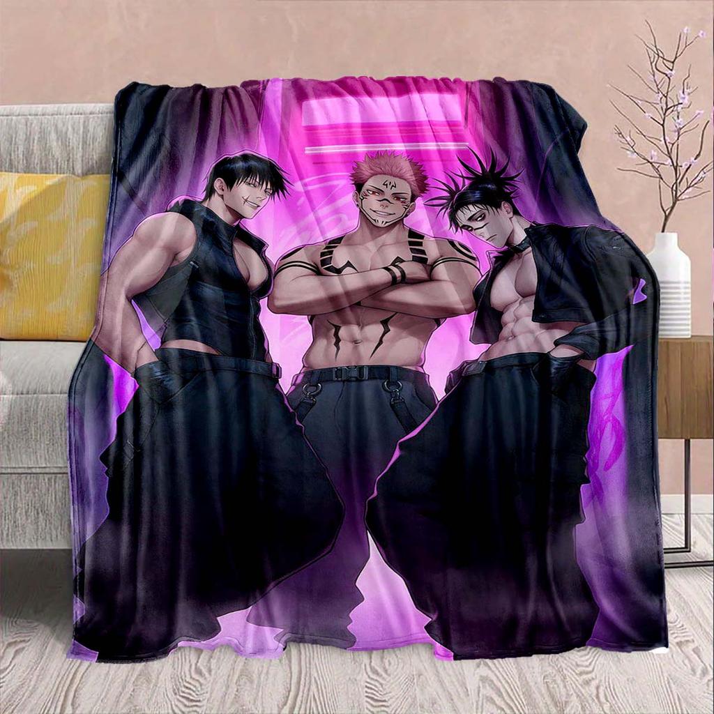 Jujutsu Kaisen Flannel Blanket Soft Warm Throw Cozy Plush Lightweight Sofa Bed Fabric -QJY