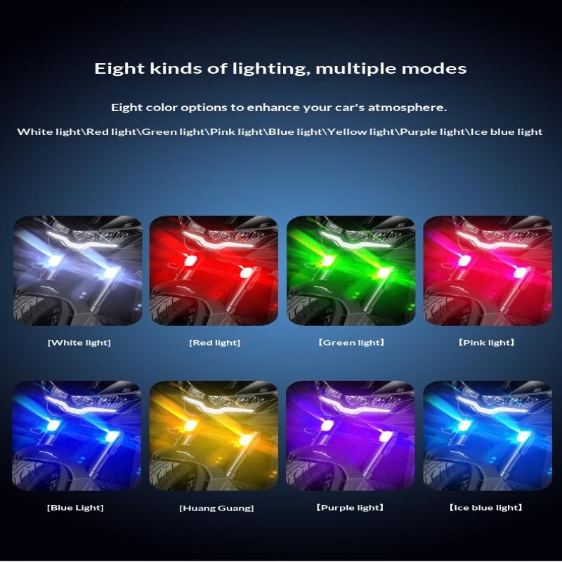 1Pcs Wireless Remote Led Strobe Decorative Light Rgb Colorful Vibration Sensing Warning Signal Light For Motorcycle Car