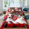 Katzen- und Hunde-Bettbezug-Set Mops Bettwäsche-Set Kawaii Welpe Tier Bettdeckenbezug Valentinstag Liebesherz Hochzeit Steppdeckenbezug