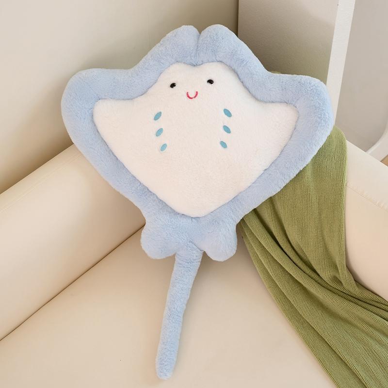 Kawaii Manta Ray Plush Toys Japanese Ray Doll Throw Pillow Soft Stuffed Fish Toy Sofa Cushion Sleeping Pillows Gift