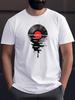 Schallplatte Schmelzendes Muster Kreatives Design -100% Baumwolle Rundhals Sommer Kurzarm Lässig Herren