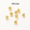 20Pcsbag 4Mm 5Mm 6Mm 18K Gold Plated Hollow Round Spacer Bead Brass Charm Bracelet Beading For Diy Jewelry Making Accessories