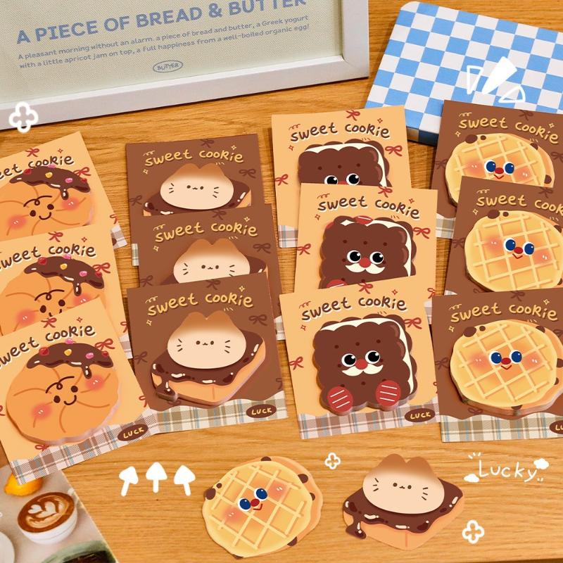 Ins Cute Biscuits Food Games Notes for Students High Value Sticky Creative Special Shaped Messages Times Office School Supplies