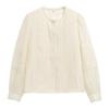 Autumn Fashion New 2024 Long Sleeve O-Neck Casual Apricot Blouse Shirt Women Tops Blouses Shirts J428