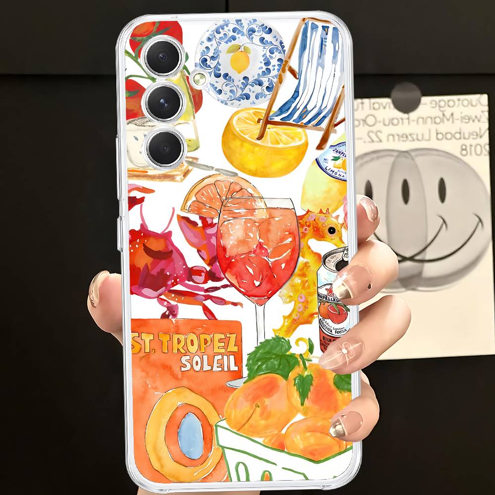 New Hot Fashion Spritzs Aperols HD Clear Transparent Phone Case For Samsung Galaxy A52,A12,A51,S24,S23,S22ULTRA,S21 Edge,S20LITE