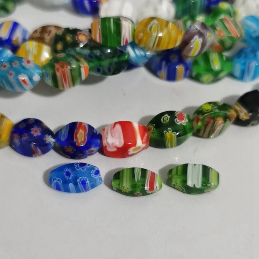 20pcs 6x12mm / 8x12mmTube Shape Mixed Flower Patterns Millefiori Glass Loose Crafts Beads Lot for DIY Jewelry Making Accessories Findings
