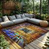 Tuniu Abstract Geometric Warp Speed Rug Mat for Living Room Bedroom Kitchen Floor Decor