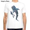 Free diver with Whale Shark watercolor painting print animal  Sea art sea life art Newest Short Sleeve Classic T-shirt