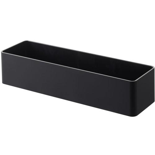 Yamazaki Tower Magnetic Storage Rack, Black, Approx. W24.5 x D7.2 x H5.3cm, Small Item Storage with Hooks, 4847