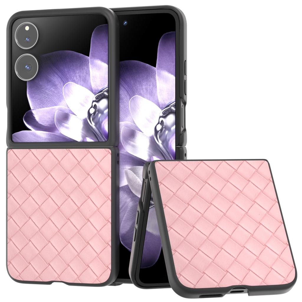 Für Xiaomi Mix Flip 5G Hülle Gewebte Textur PU-Lederbeschichtete PC Handyhülle