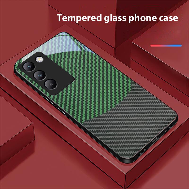 Two Tone Stripes For Y72 33S 11 03 36 96 Lite 35 16 Iqoo 12 V40 SE 5G 29 40 21 30 X80 Pro Vivo Tempered Glass Phone Case Black