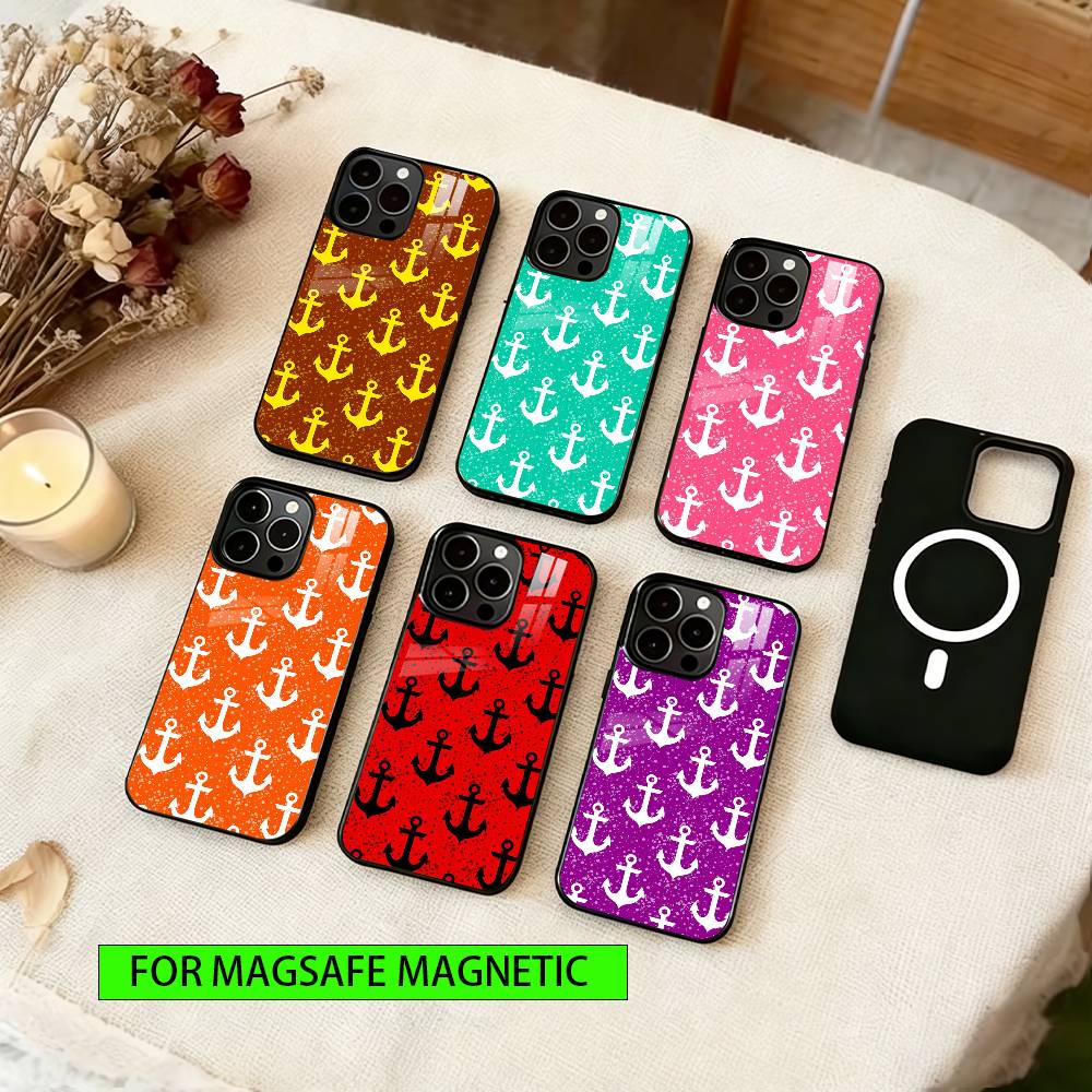 Marine Anchor Phone Case For iPhone17,16,15,14,13,12,11 Plus,Pro Magnetic For Magsafe Wireless Charging