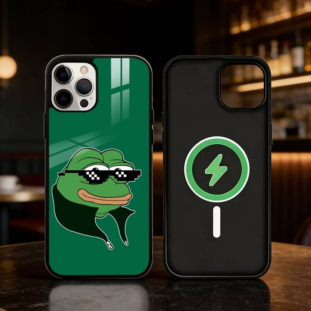 

F-Funny P-Pepe the Frog Phone Case For iPhone 17/16/15/14/13/12/Plus/Pro/Max for Magnetic Wireless Charging iPhone14PRO