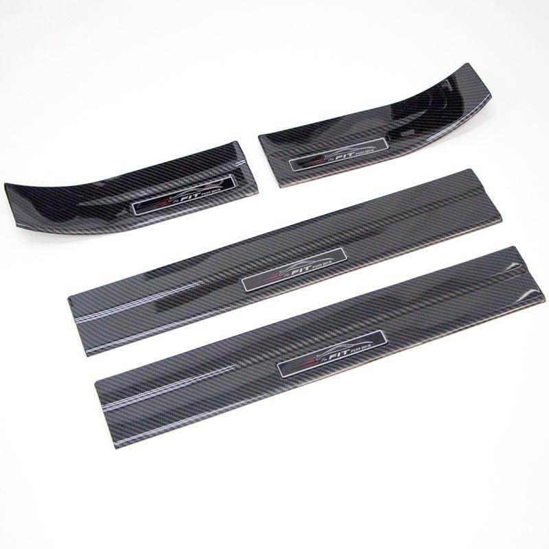 10th Gen Fit Carbon Fiber Door Sill & Rear Guard Plate Set