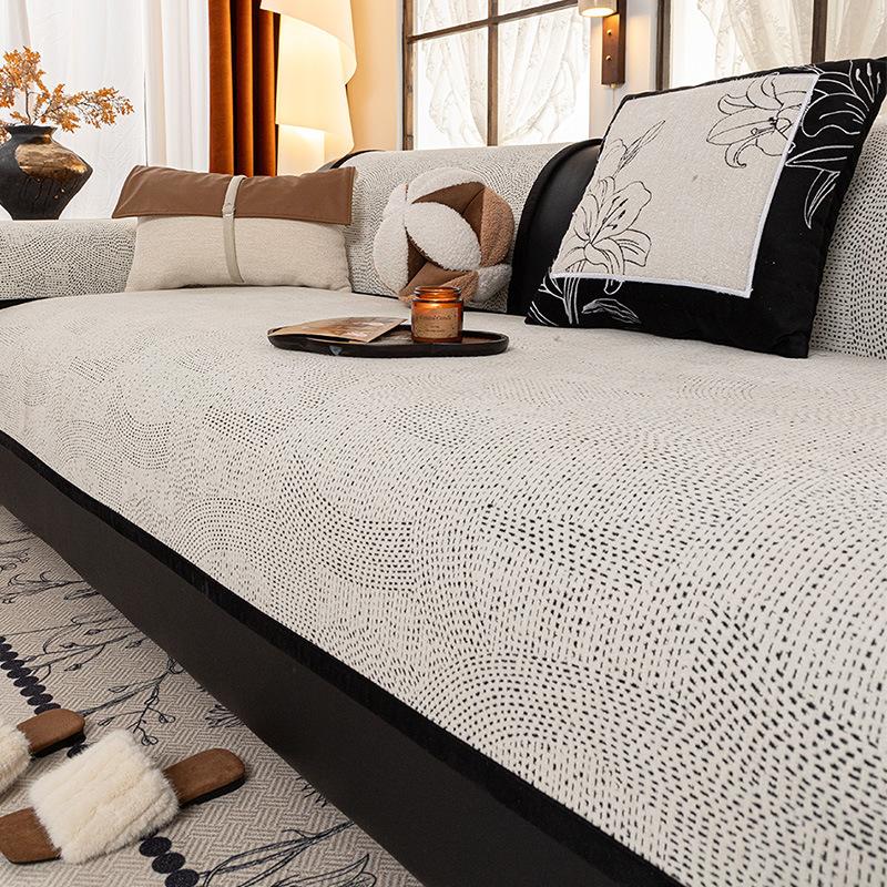 

New Four-Season Universal Sofa Cushion Fixed Non-Slip Straight Row Leather Sofa Seat Cushion Sofa Cover Cloth Towel 70*70cm