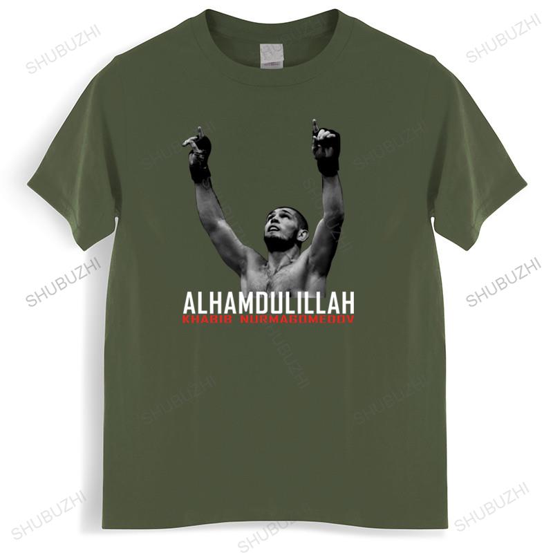Fashion brand t shirt mens Khabib Nurmagomedov Alhamdulillah T-Shirt Fighter unisex t-shirt teenagers cool tops